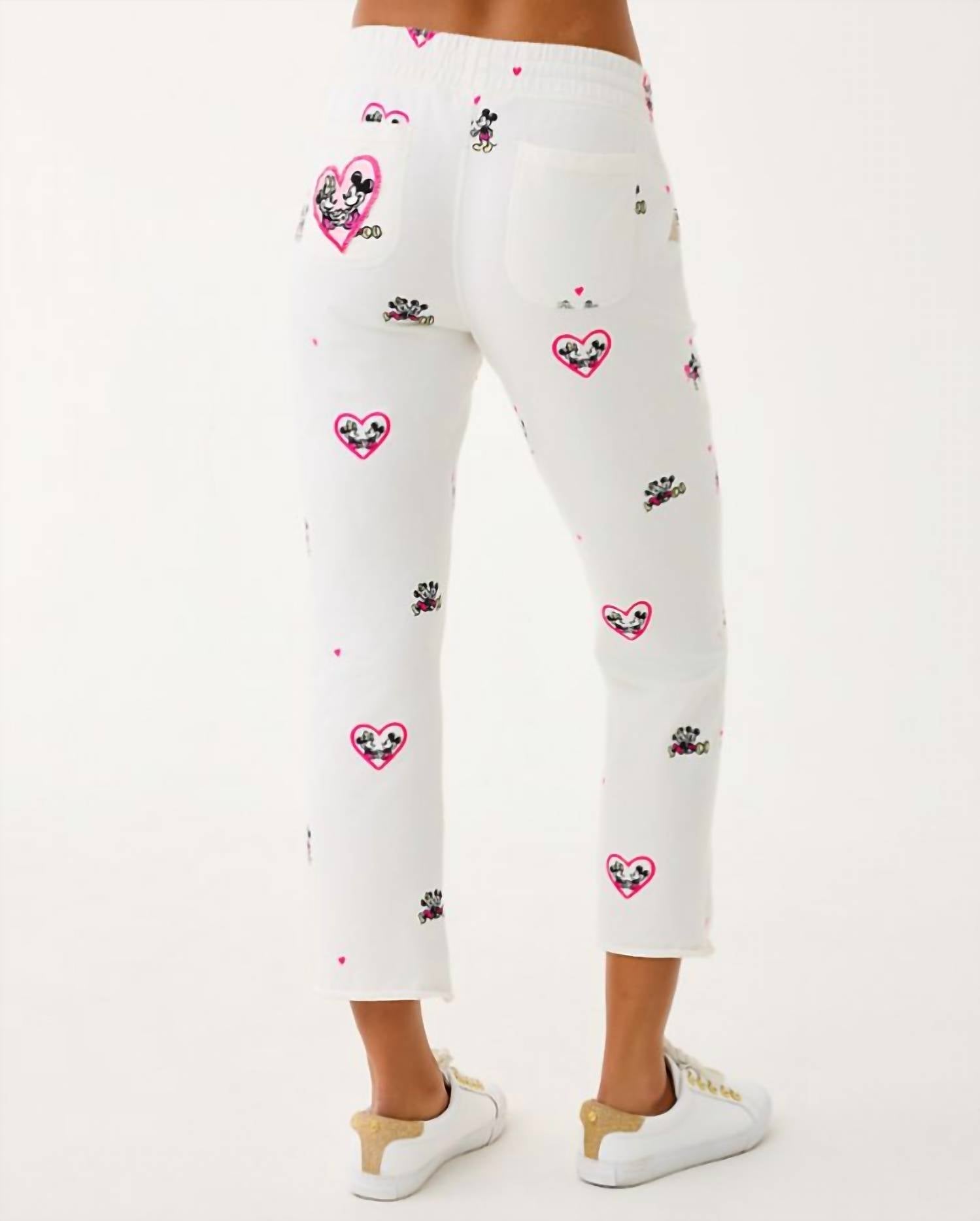 Playa Crop Terry Pant In Coconut Disney Half Drop