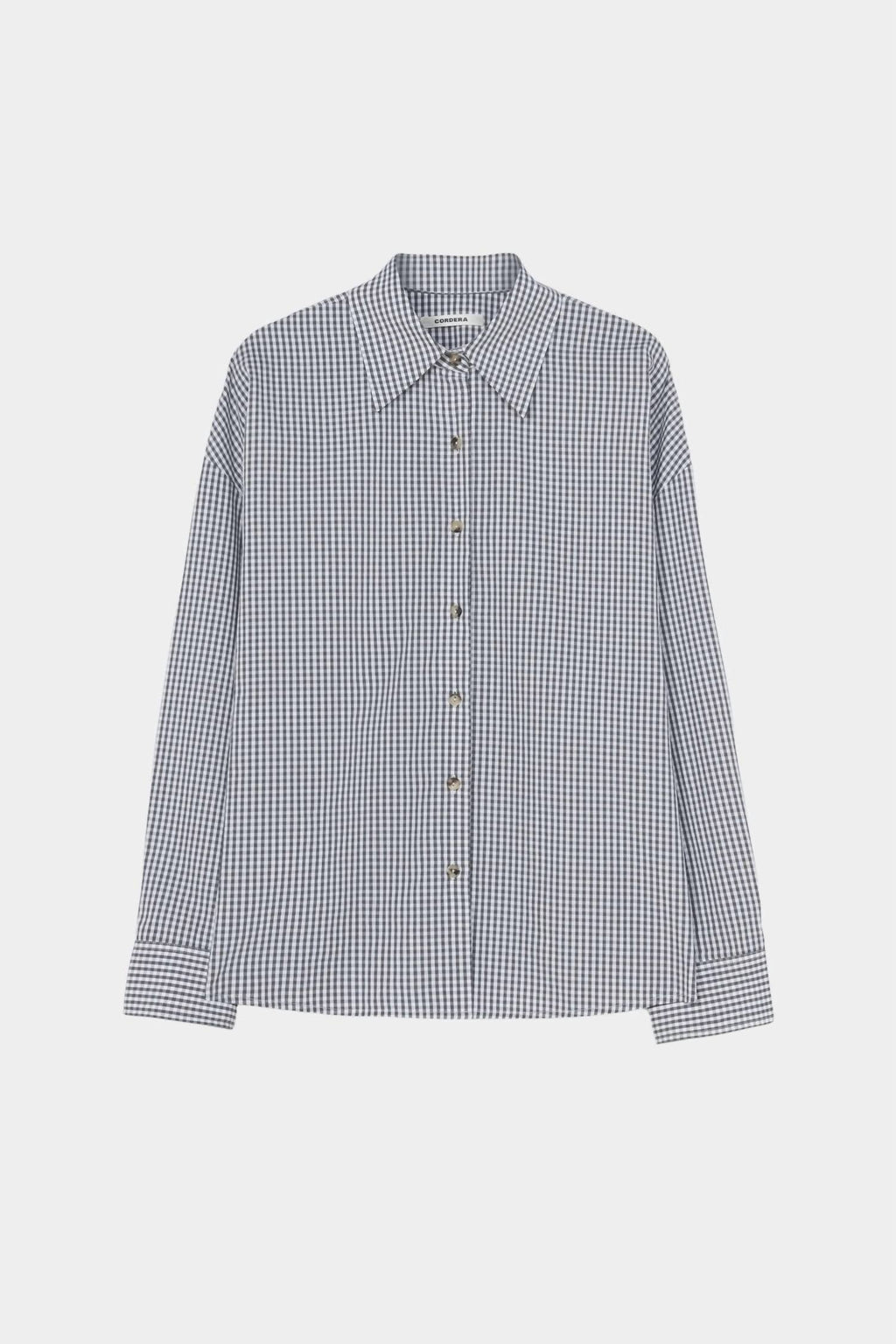 Oversized Vichy Shirt In Grey