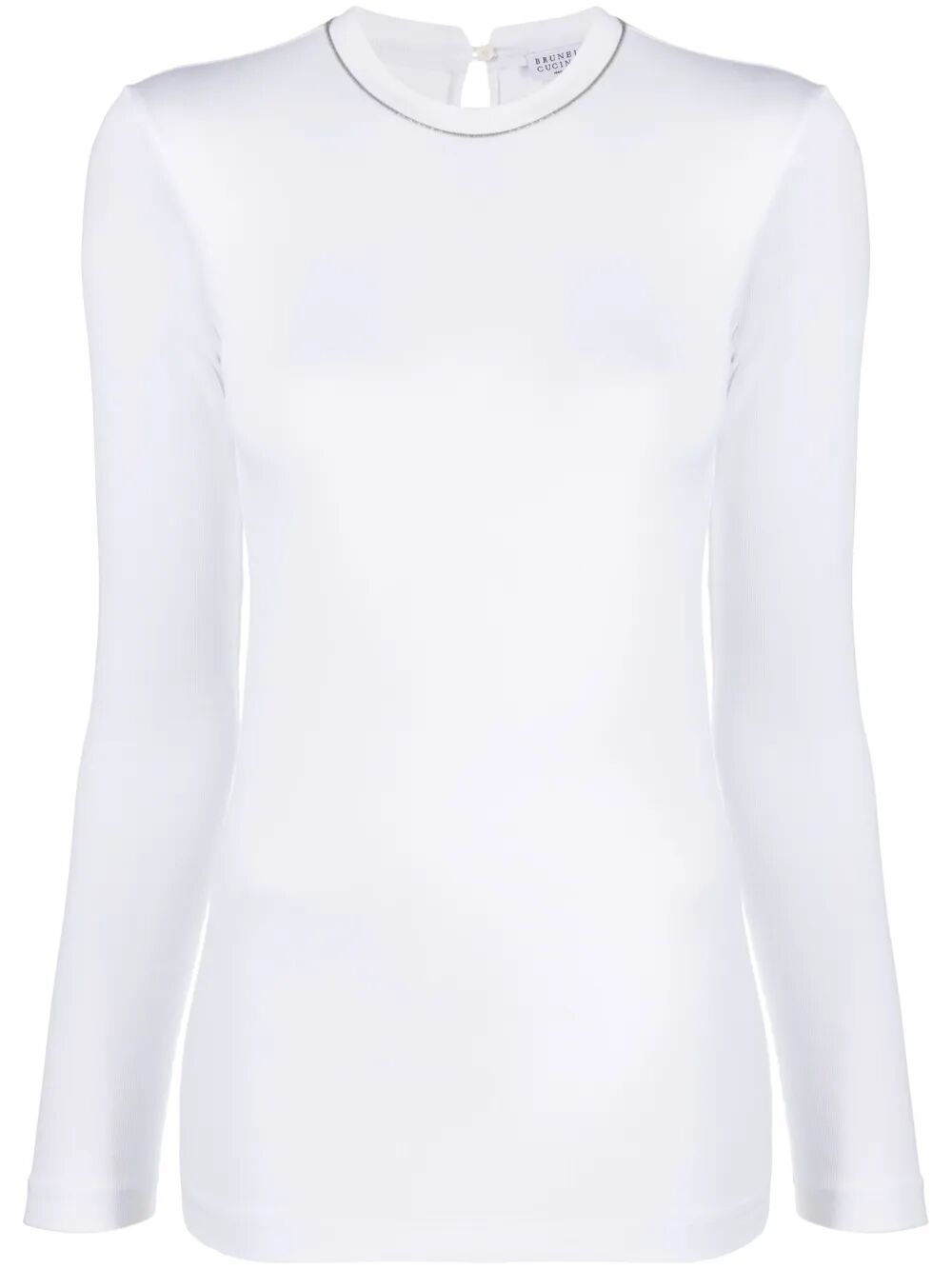 Brunello Cucinelli Women Chain Collar Long-Sleeved Fitted Top