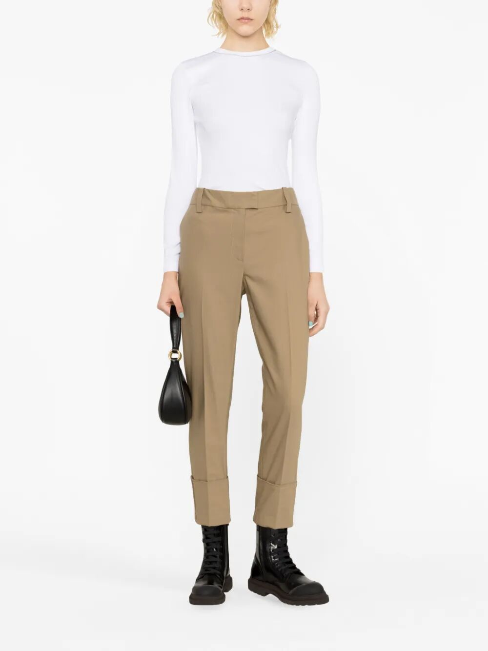 Brunello Cucinelli Women Chain Collar Long-Sleeved Fitted Top