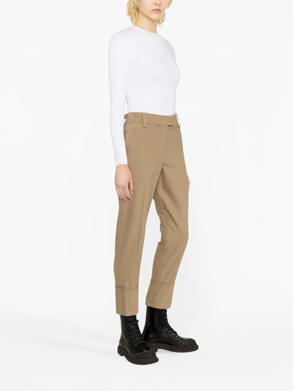 Brunello Cucinelli Women Chain Collar Long-Sleeved Fitted Top