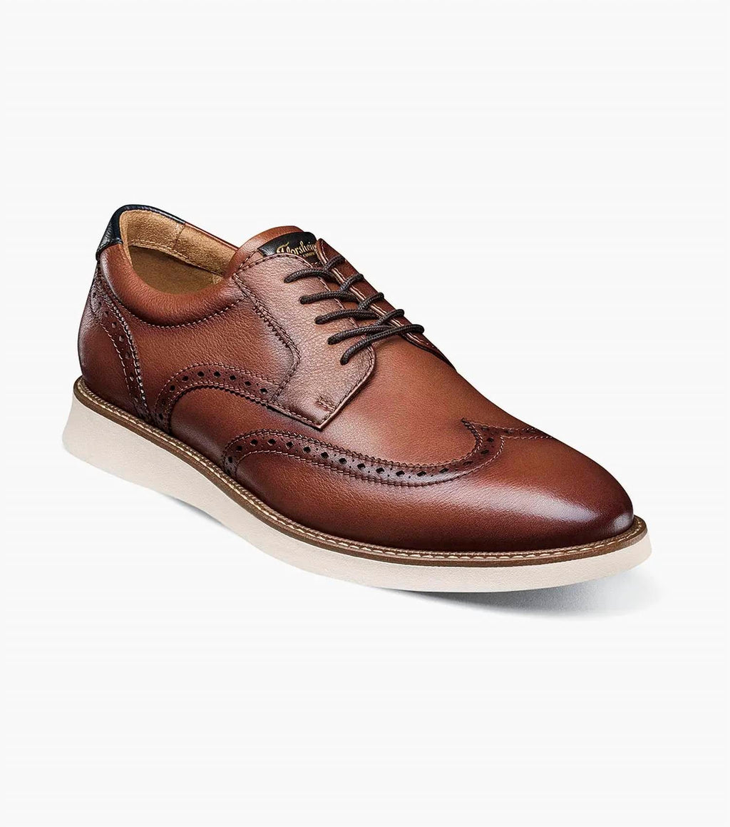 Men's Launch Wingtip Oxford Shoes In Cognac
