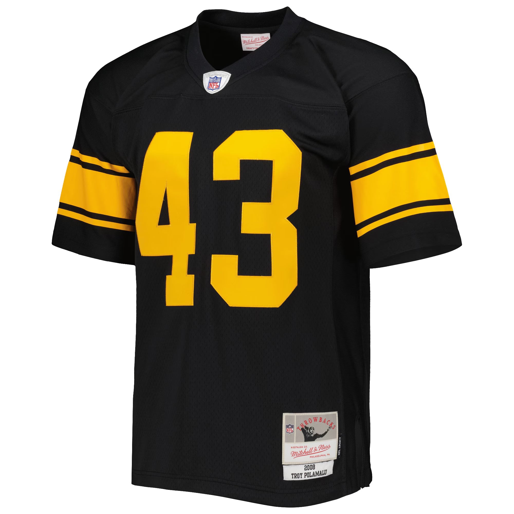 Pittsburgh Steelers Troy Polamalu Mitchell & Ness Black Legacy Replica Jersey