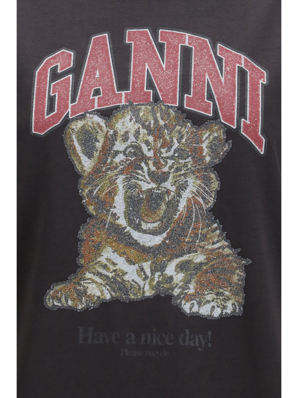 Ganni Women Tiger Cotton T-Shirt