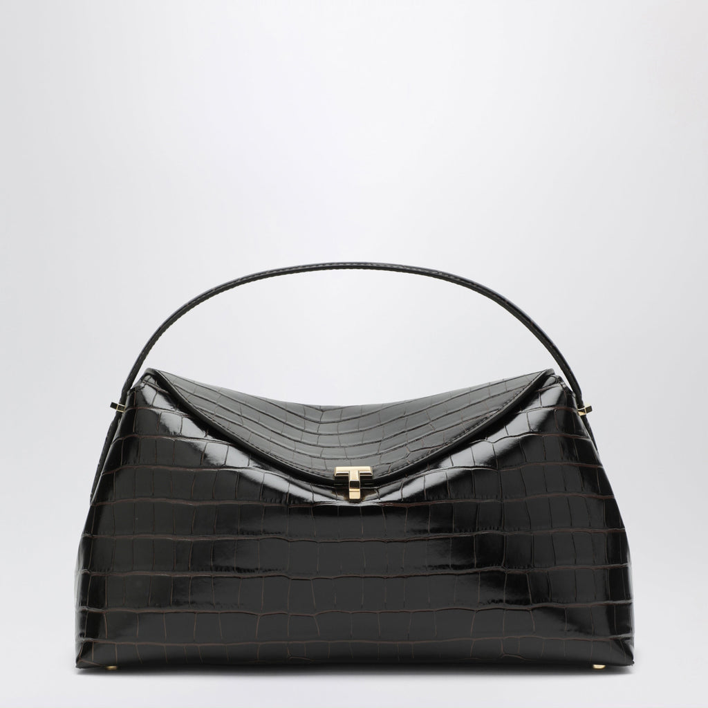 Toteme Everyday Bag In Dark Brown Crocodile-Embossed Leather Women