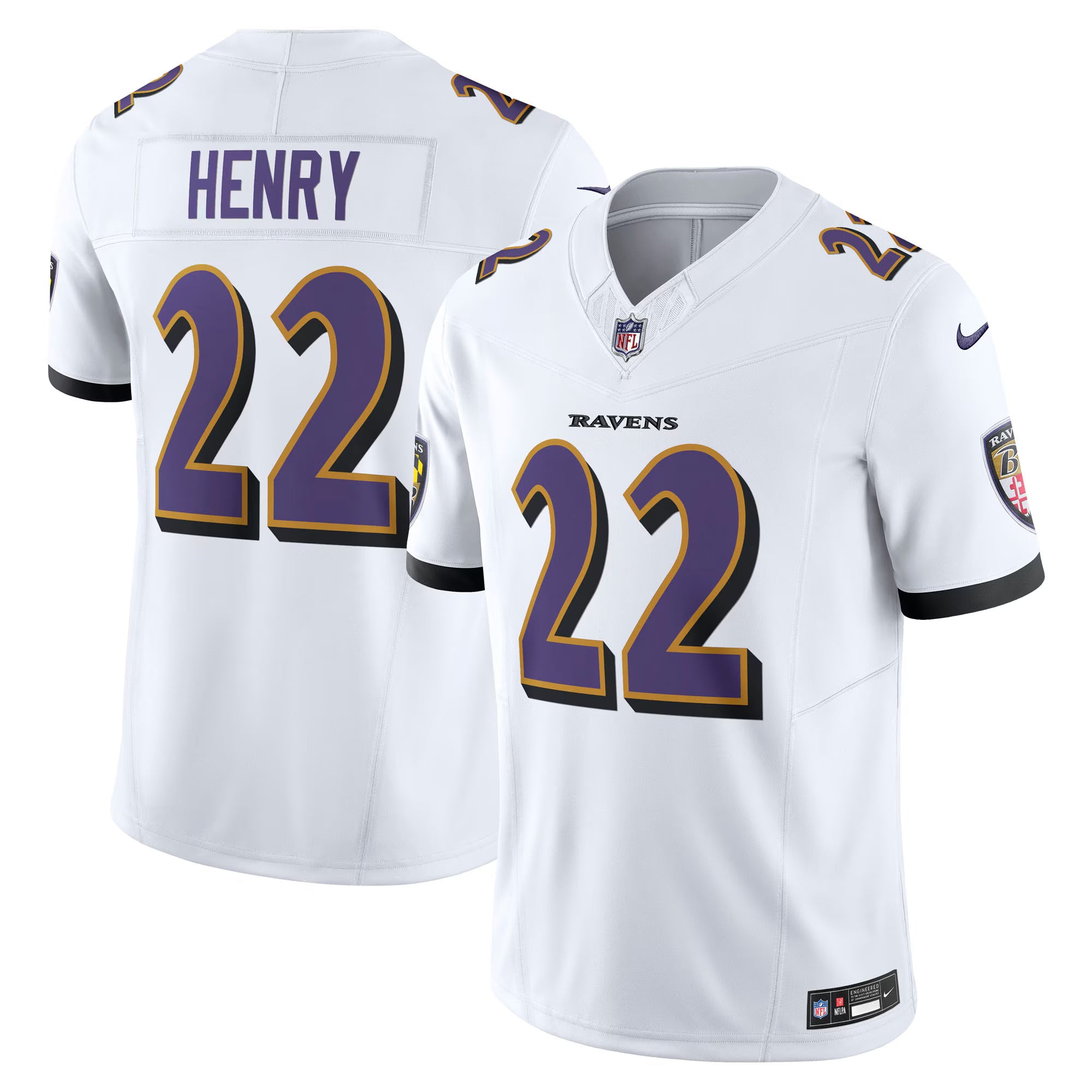 Baltimore Ravens Derrick Henry White Vapor F.U.S.E. Limited Jersey