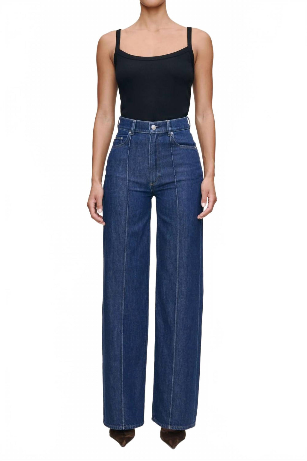 Hepburn Wide Leg Jeans In Inkwell