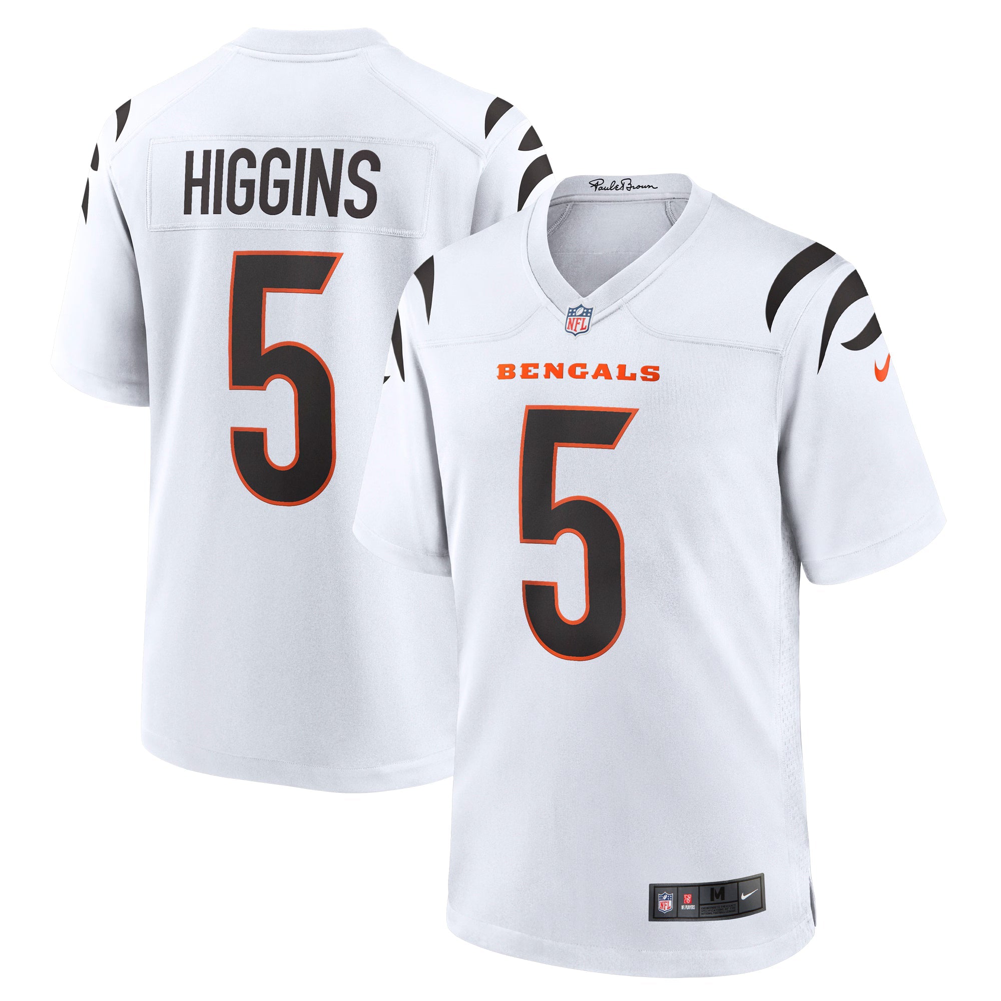 Cincinnati Bengals Tee Higgins White Game Jersey