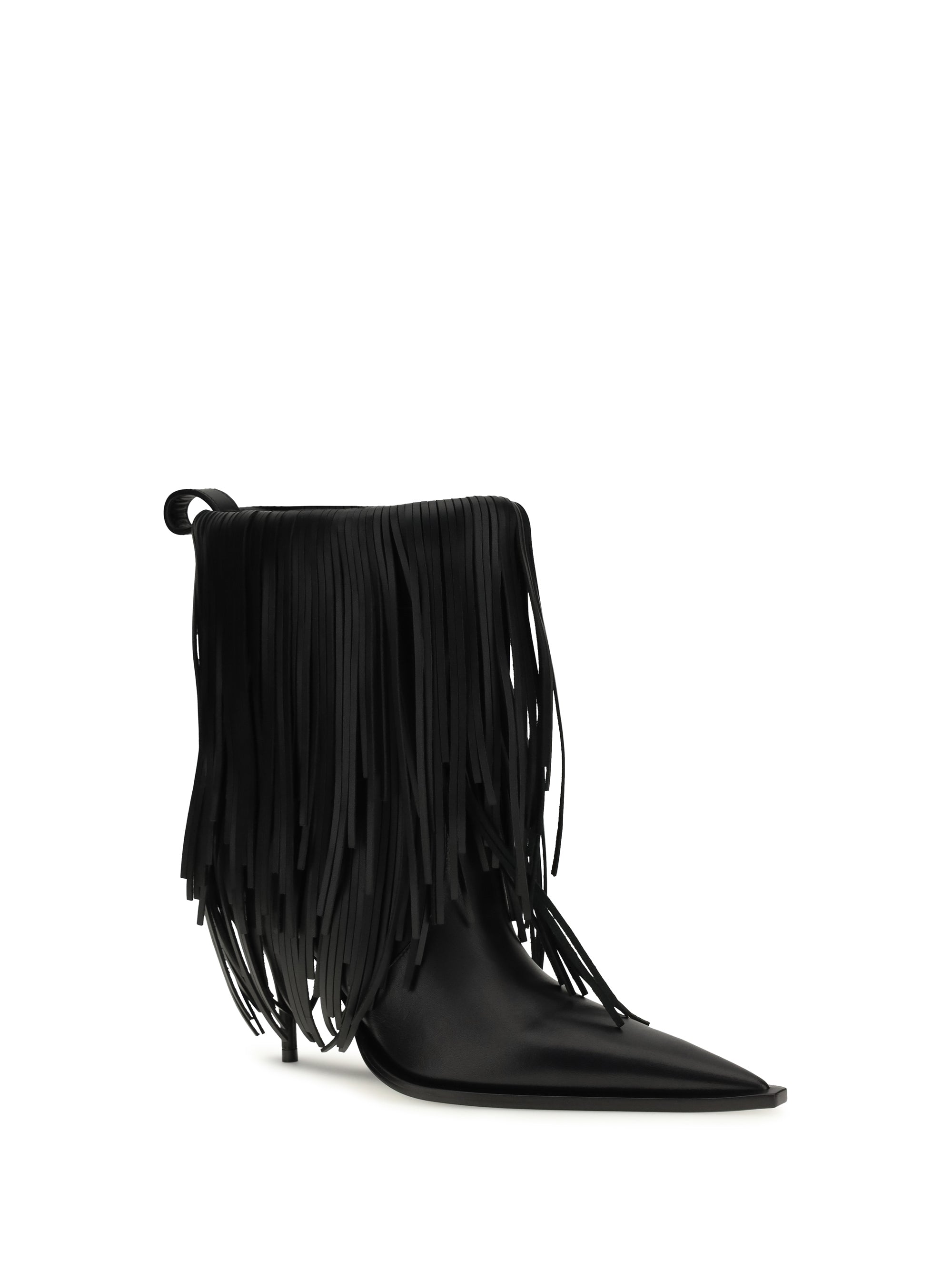 Balenciaga Women Avenue Fringe Ankle Boots