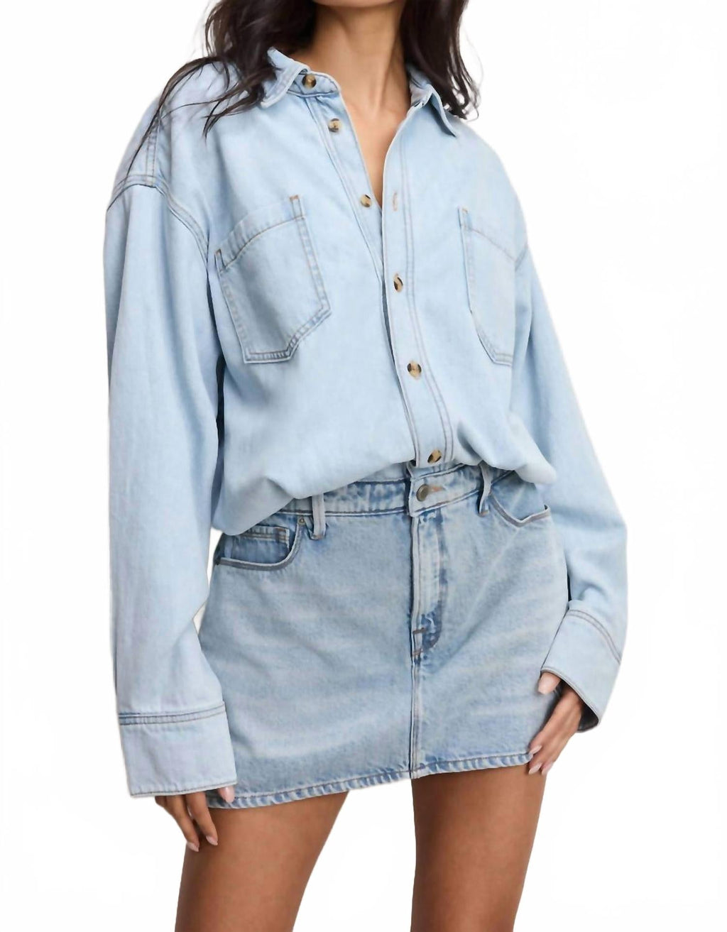 Denim Shirt Dress In Indigo795