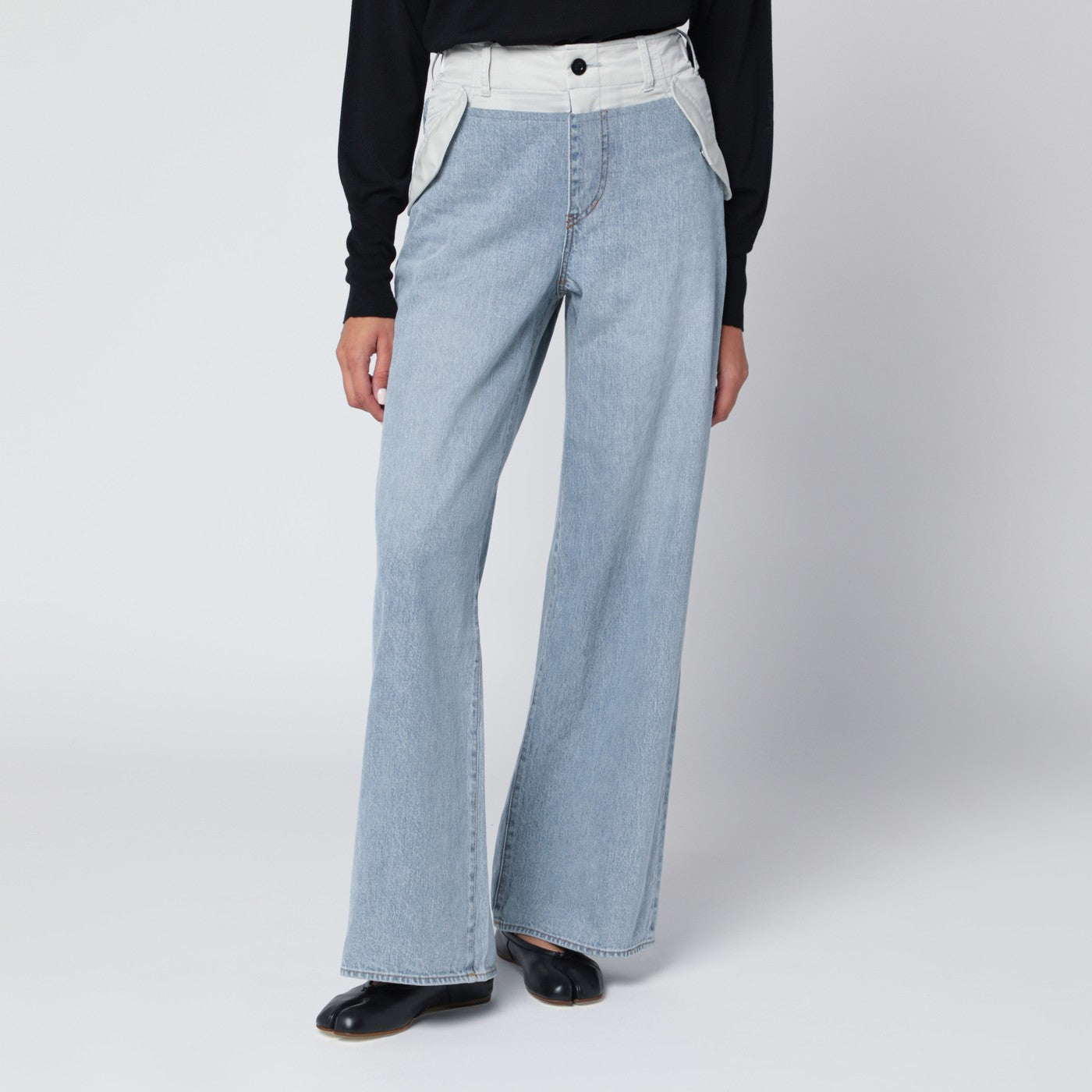 Sacai Blue/Light Grey Two-Tone Jeans Women