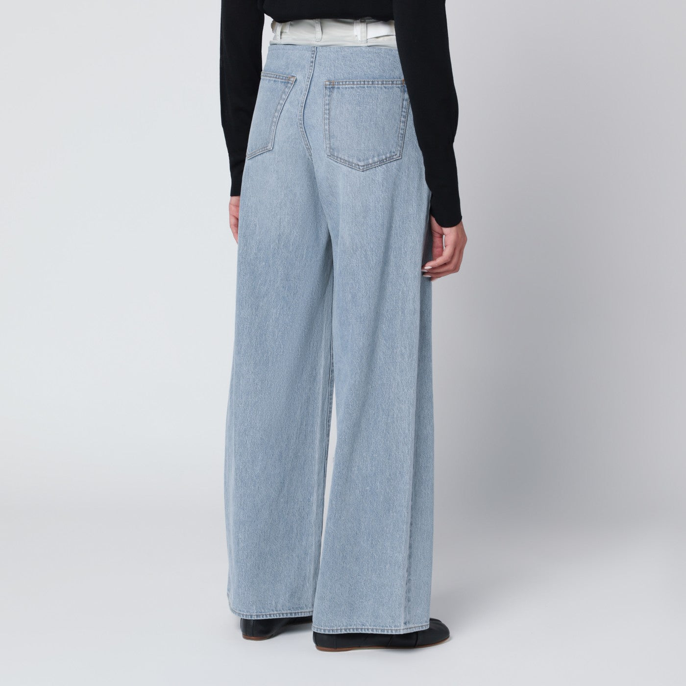 Sacai Blue/Light Grey Two-Tone Jeans Women