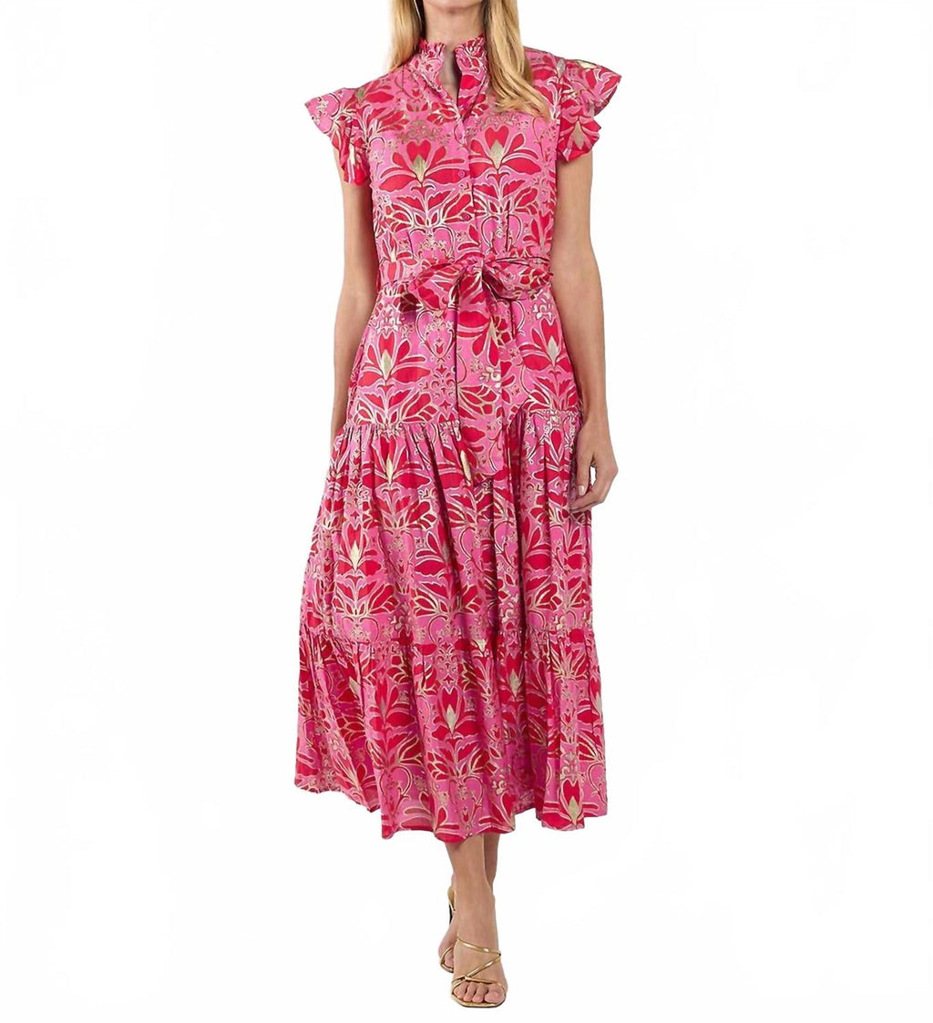 Marabella Midi Dress In Imperial Garden Coral