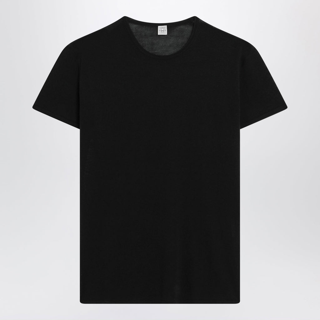 Toteme Black Silk Crãªpe T-Shirt Women