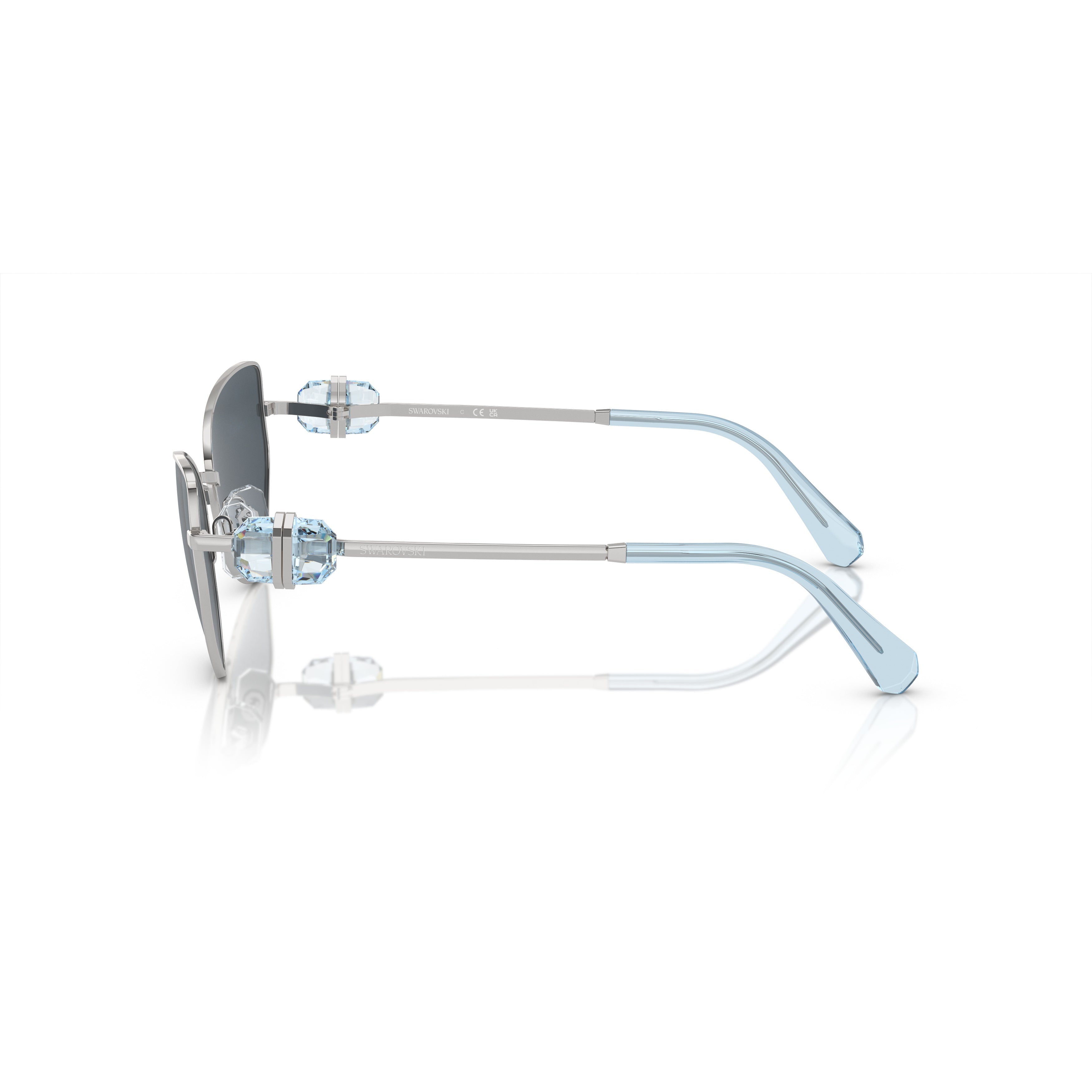 0Sk7003 Angular Cat-Eye Sunglasses with Crystal Embellishments