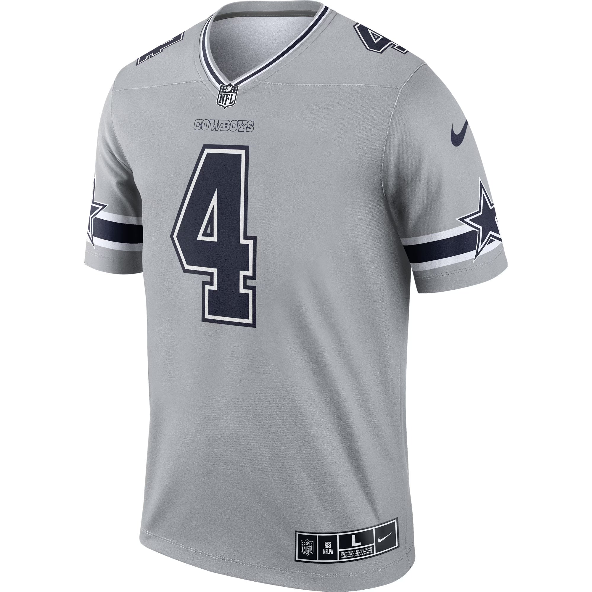 Dallas Cowboys Dak Prescott Gray Inverted Legend Player Performance Top