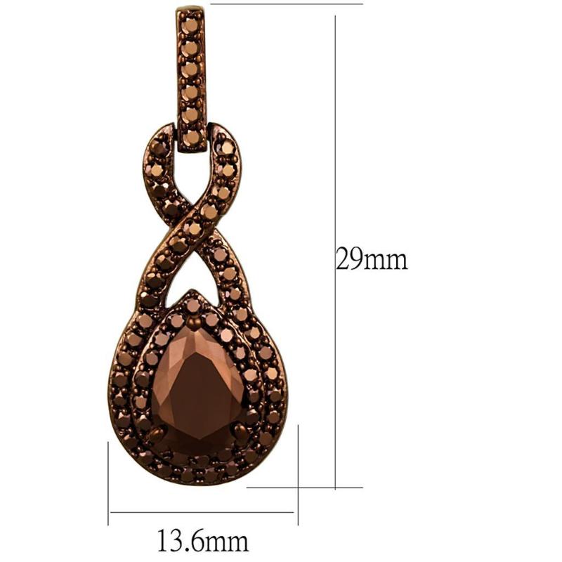 IP Coffee light Brass Earrings with AAA Grade CZ in Light Coffee