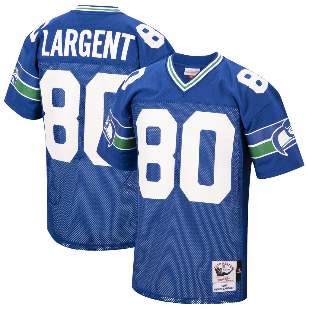 Seattle Seahawks 1985 Steve Largent Mitchell & Ness Royal Authentic Throwback Retired Player Jersey