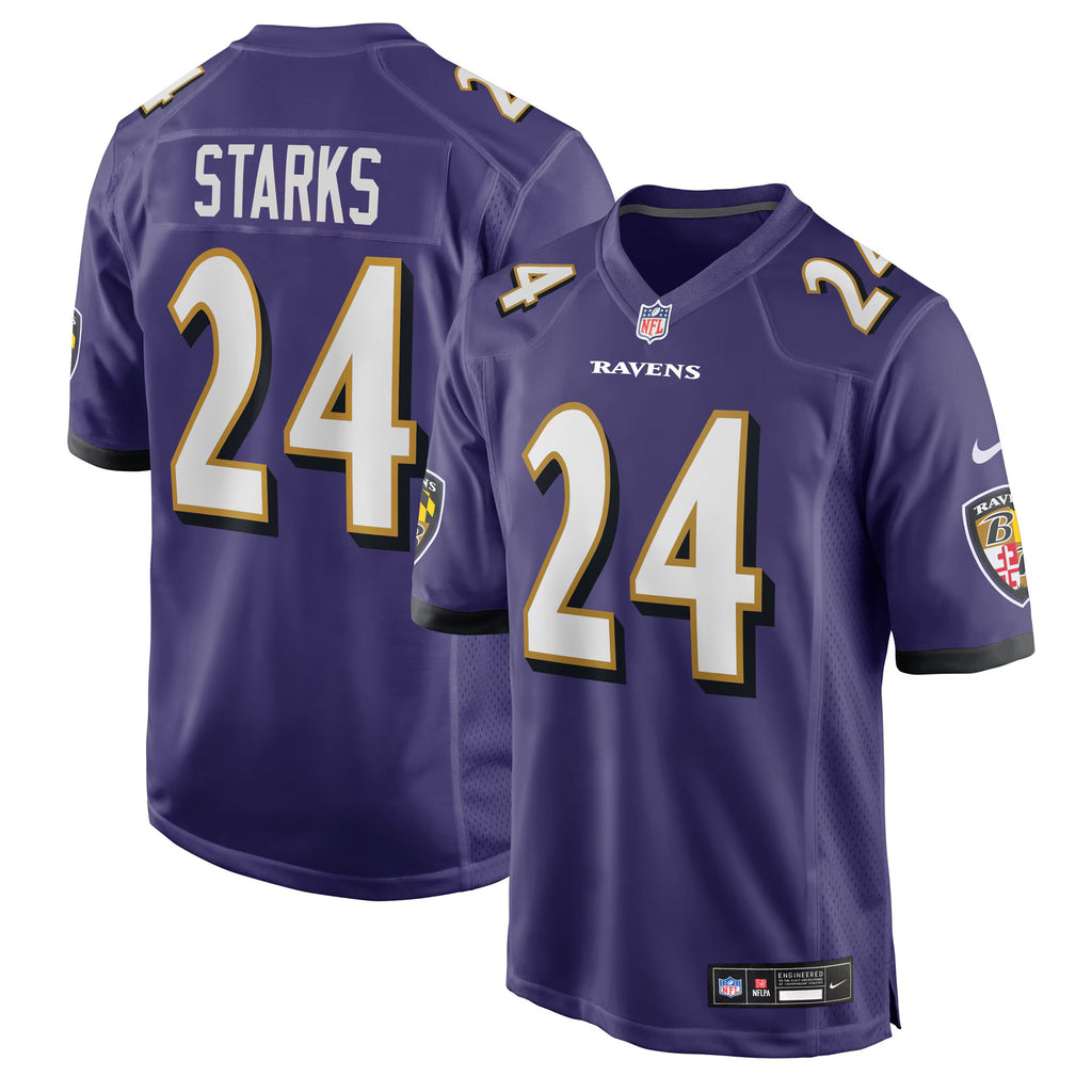 Baltimore Ravens Malaki Starks Purple 2025 NFL Draft First Round Pick Game Jersey