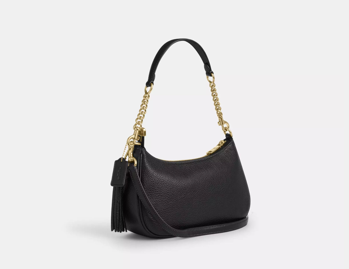 NWT Coach Leather Teri Shoulder Bag With Rivets In Black