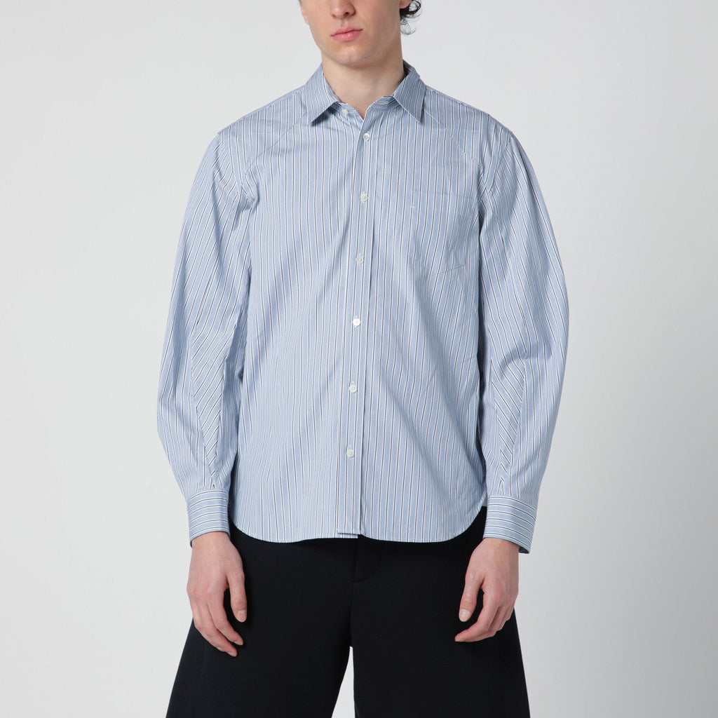 Sacai Light Blue Striped Cotton Shirt Men