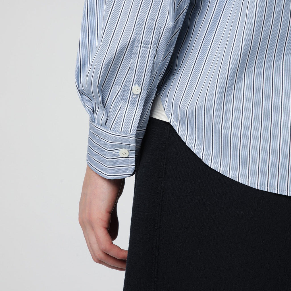 Sacai Light Blue Striped Cotton Shirt Men