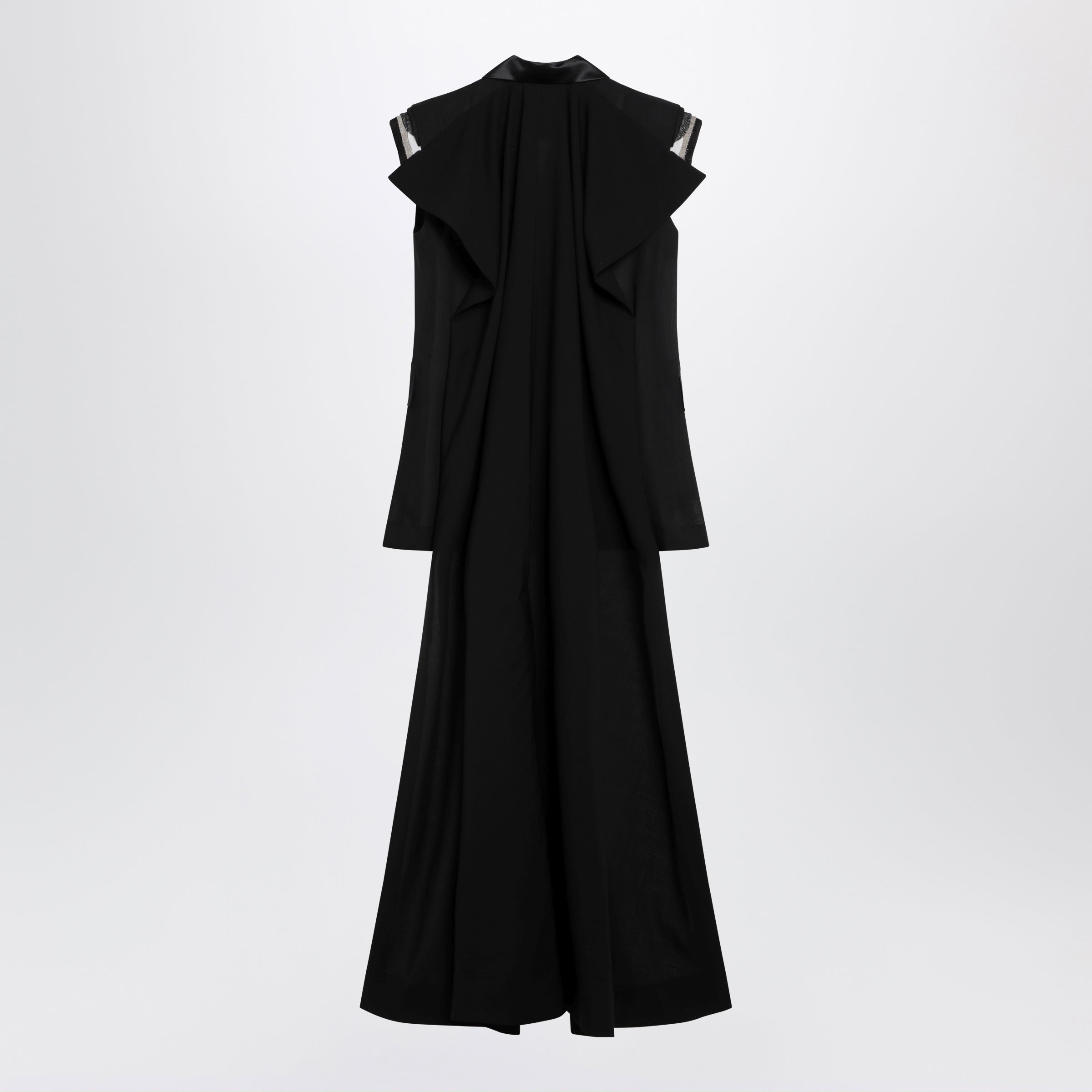Sacai Black Wool Organza Vest Women