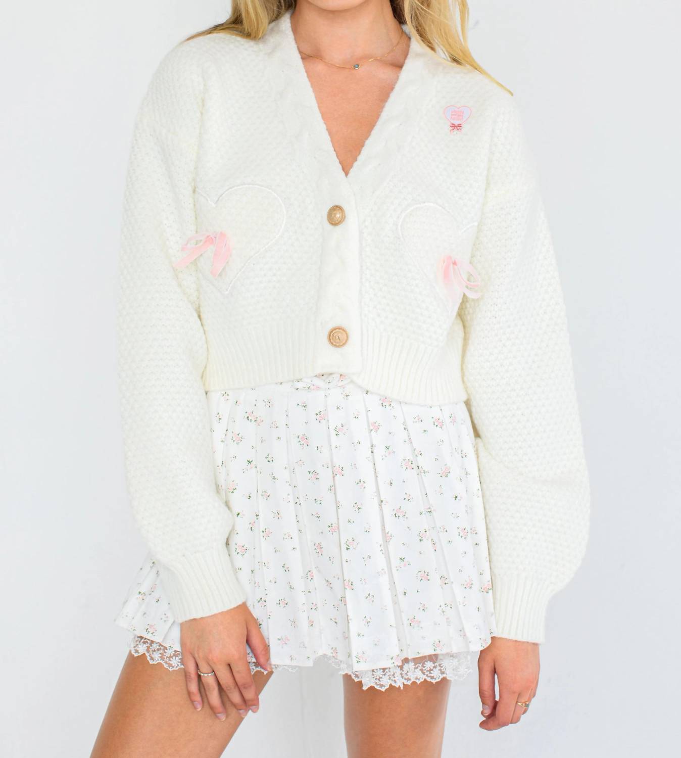 Aspen Long Sleeve V-Neck Cardigan In White