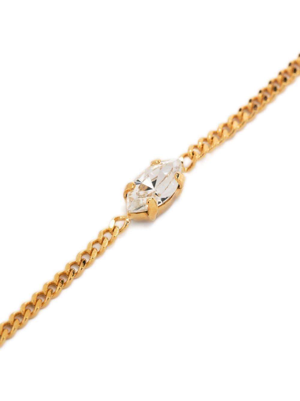Saint Laurent Women Metal And Rhinestone Cassandre Heart Charm Bracelet