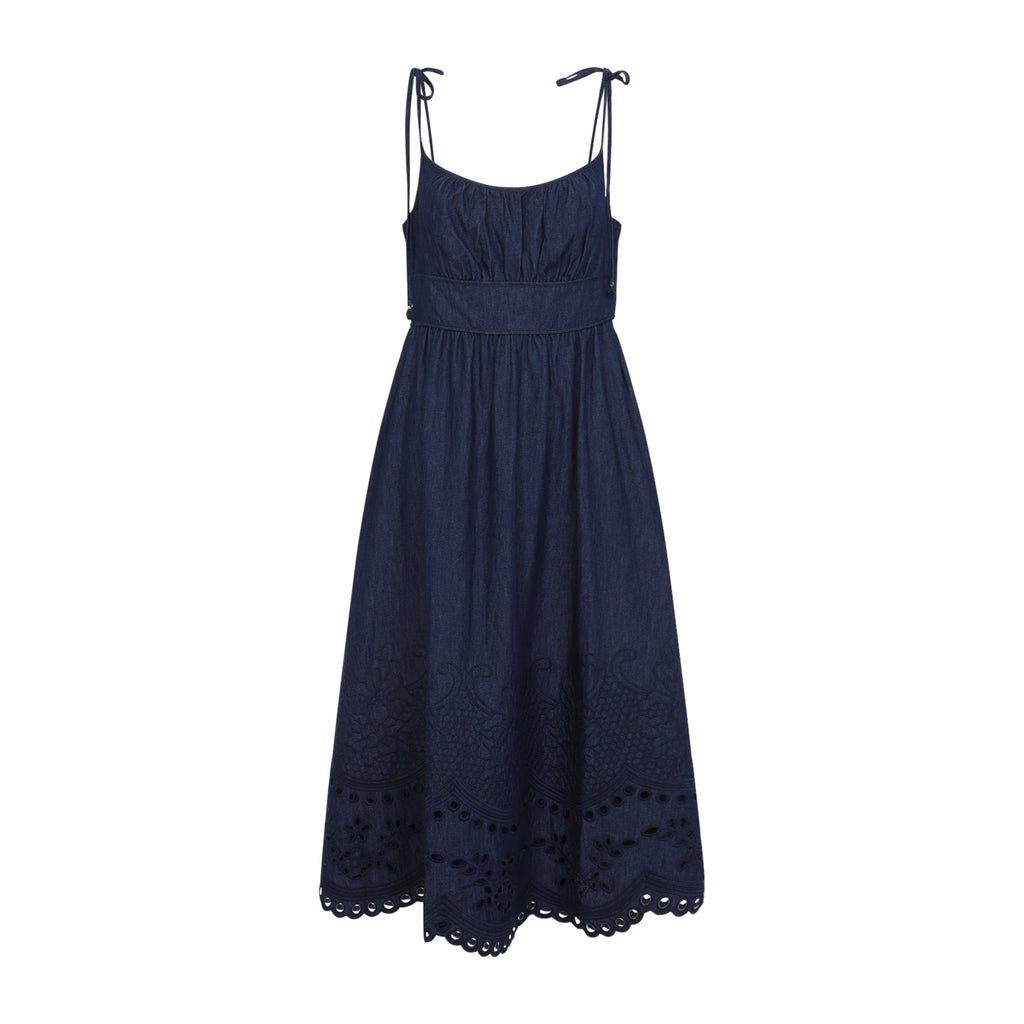 Zimmerman Mahon Broderie Denim Midi Dress Women