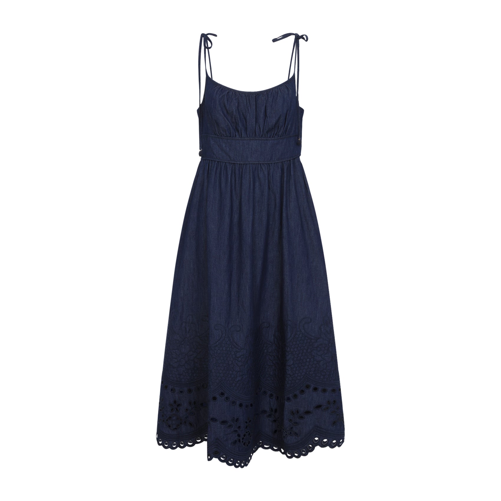 Zimmerman Mahon Broderie Denim Midi Dress Women