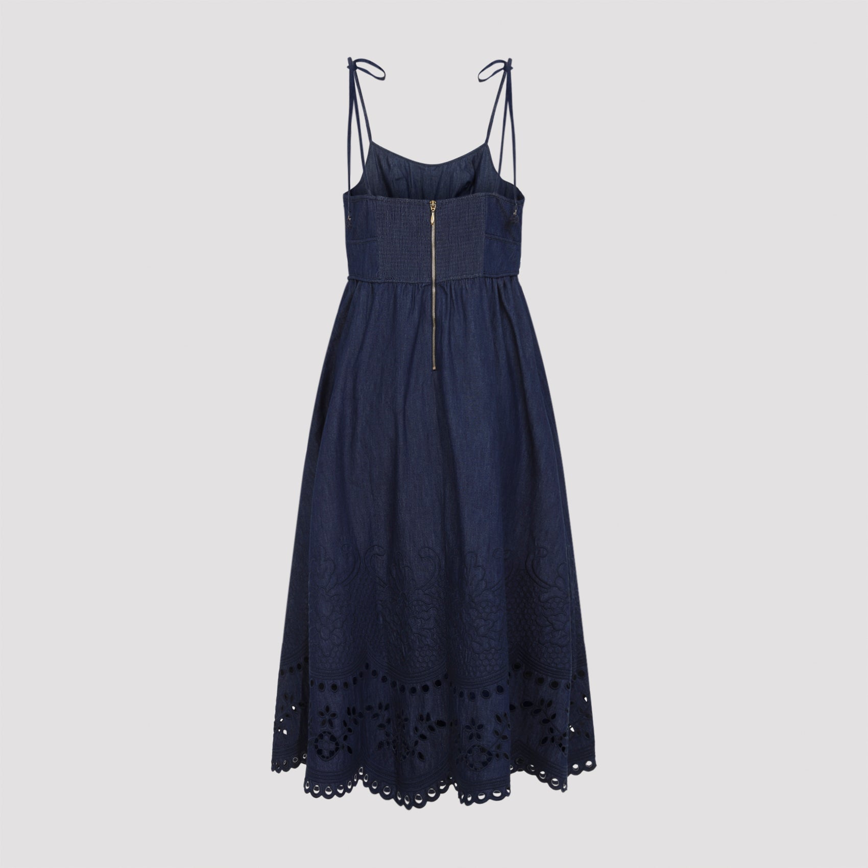 Zimmerman Mahon Broderie Denim Midi Dress Women
