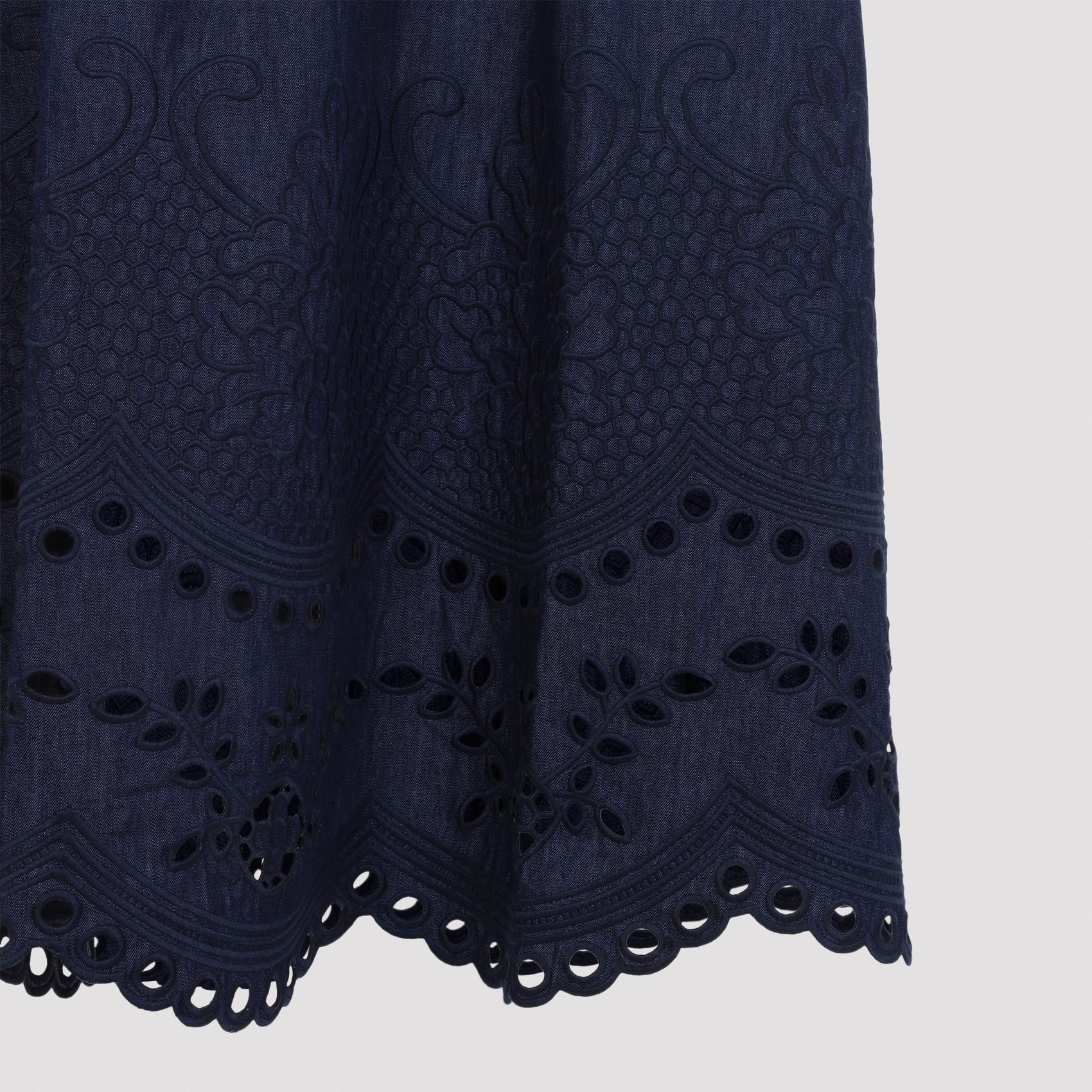 Zimmerman Mahon Broderie Denim Midi Dress Women