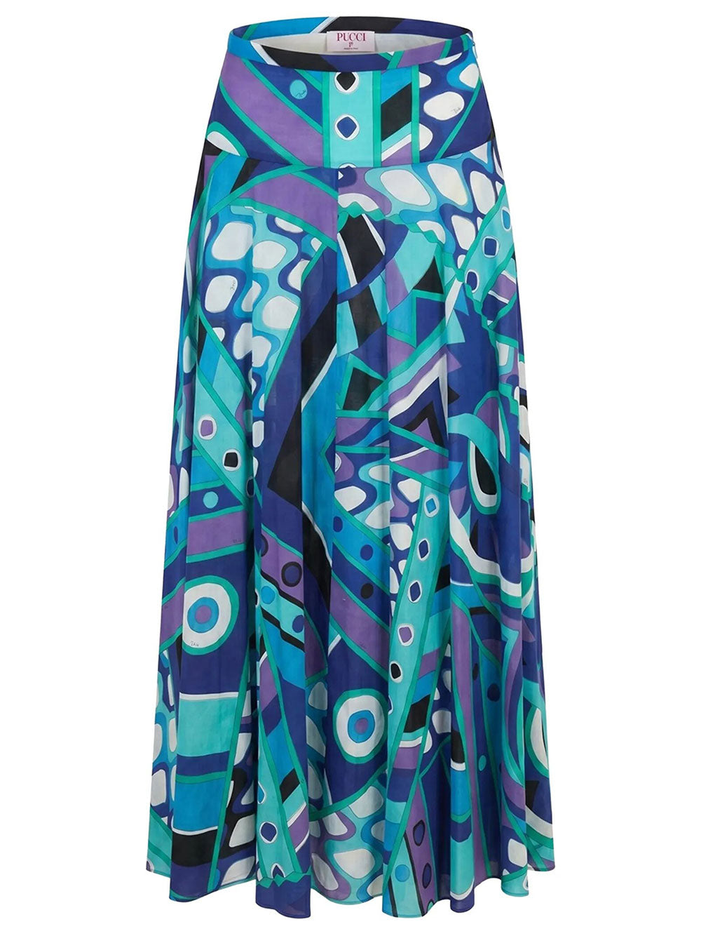 Pucci Women Vivara Print Long Cotton Skirt