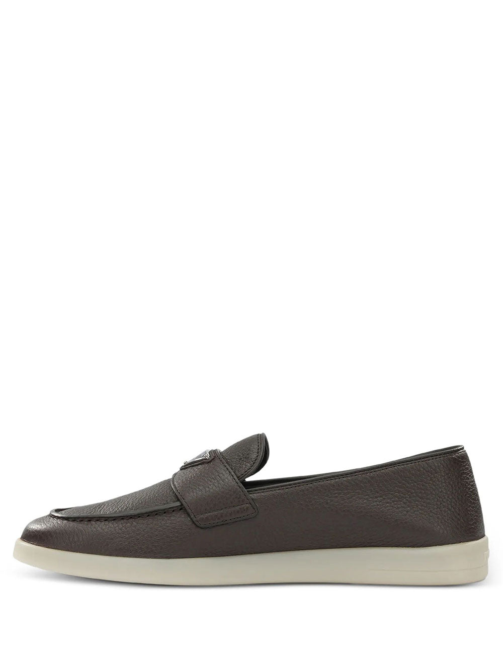 Prada Men Grained Leather Loafers