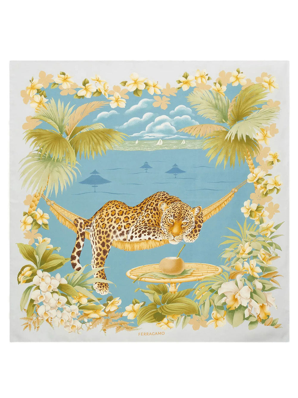 Ferragamo Women Jungle Print Silk Scarf