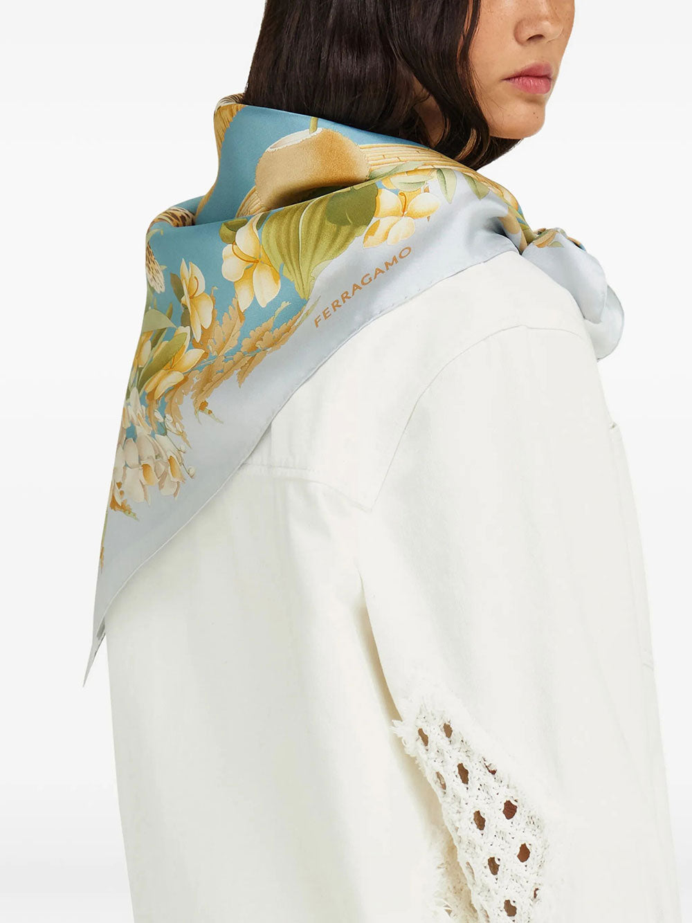Ferragamo Women Jungle Print Silk Scarf