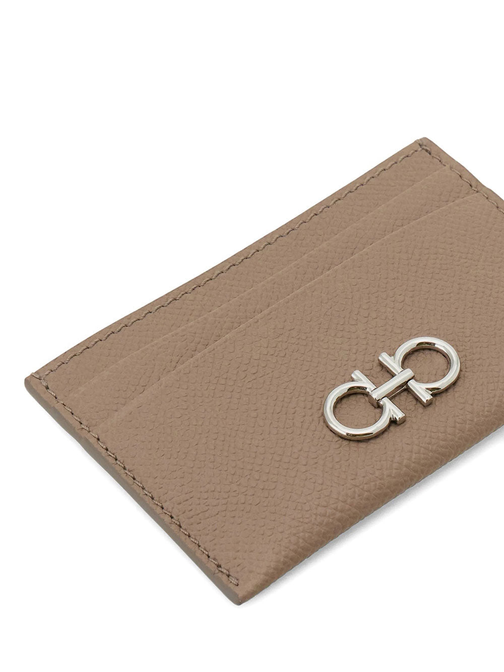 Ferragamo Women Gancini Grained Leather Card Holder