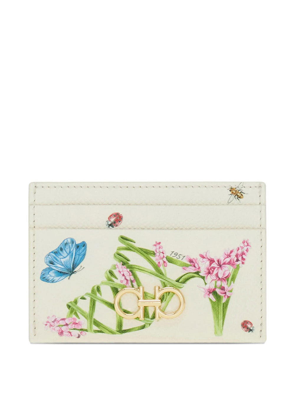 Ferragamo Women Gancini Card Holder With Floral Print