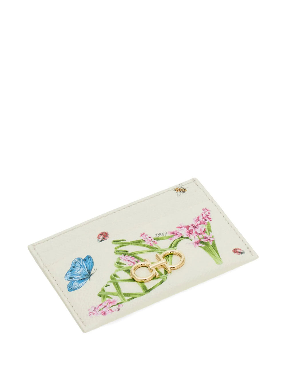 Ferragamo Women Gancini Card Holder With Floral Print
