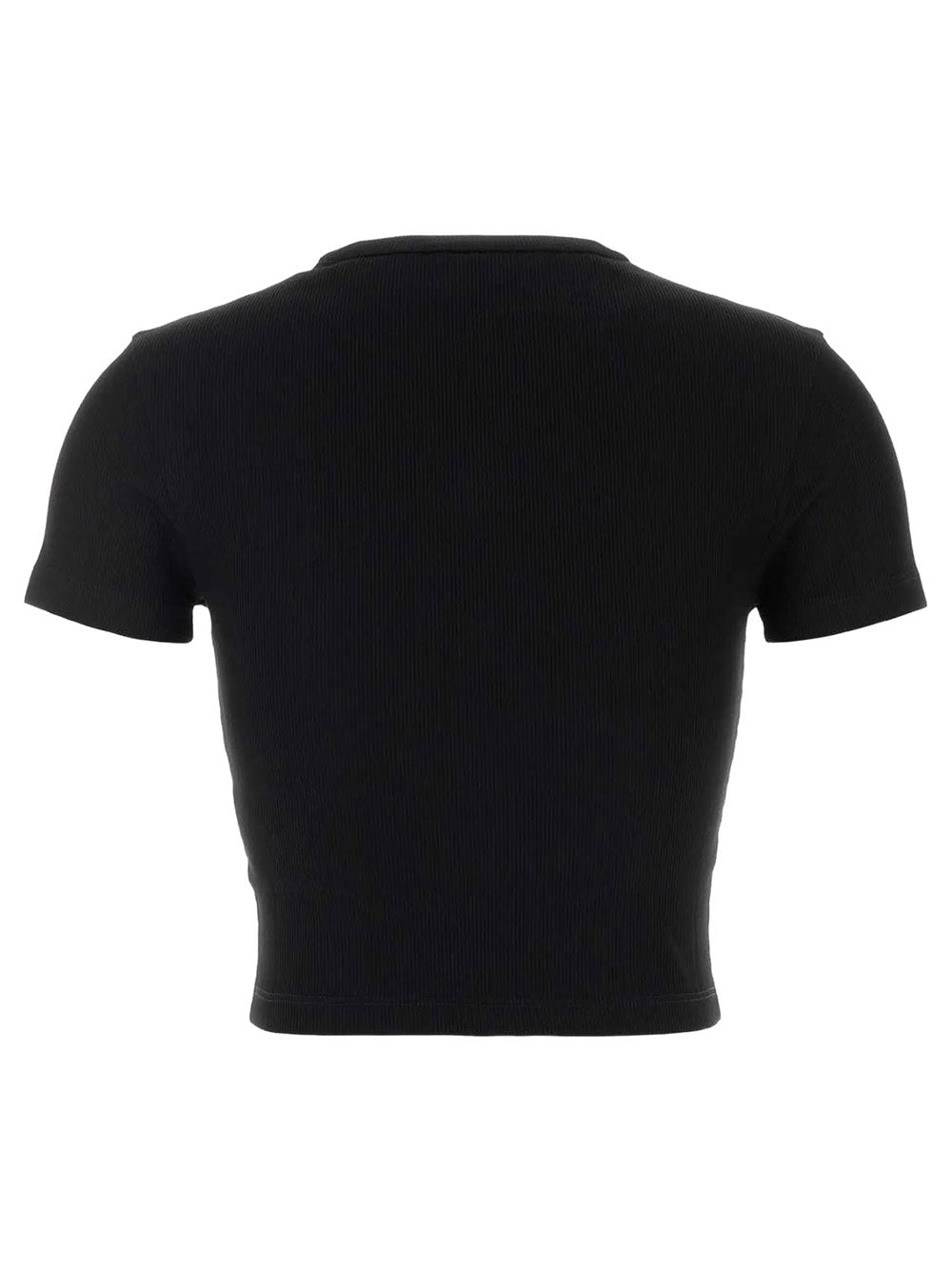 Fendi Women Lea Ribbed Logo-Patch T-Shirt