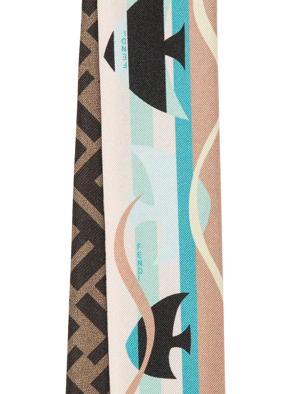 Fendi Women Bandeau In Seta Stampata Azzurra