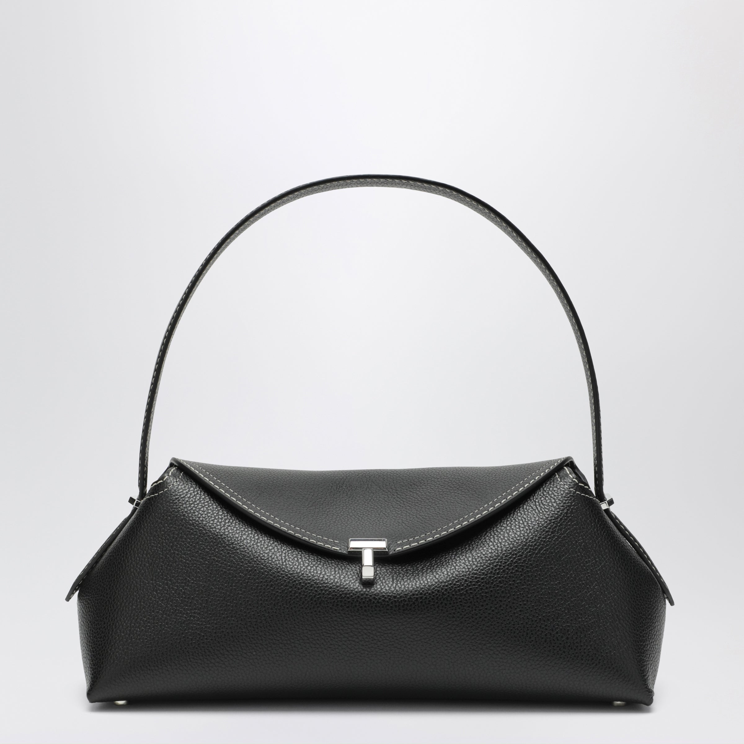 Toteme T-Lock Bag In Black Grained Leather Women