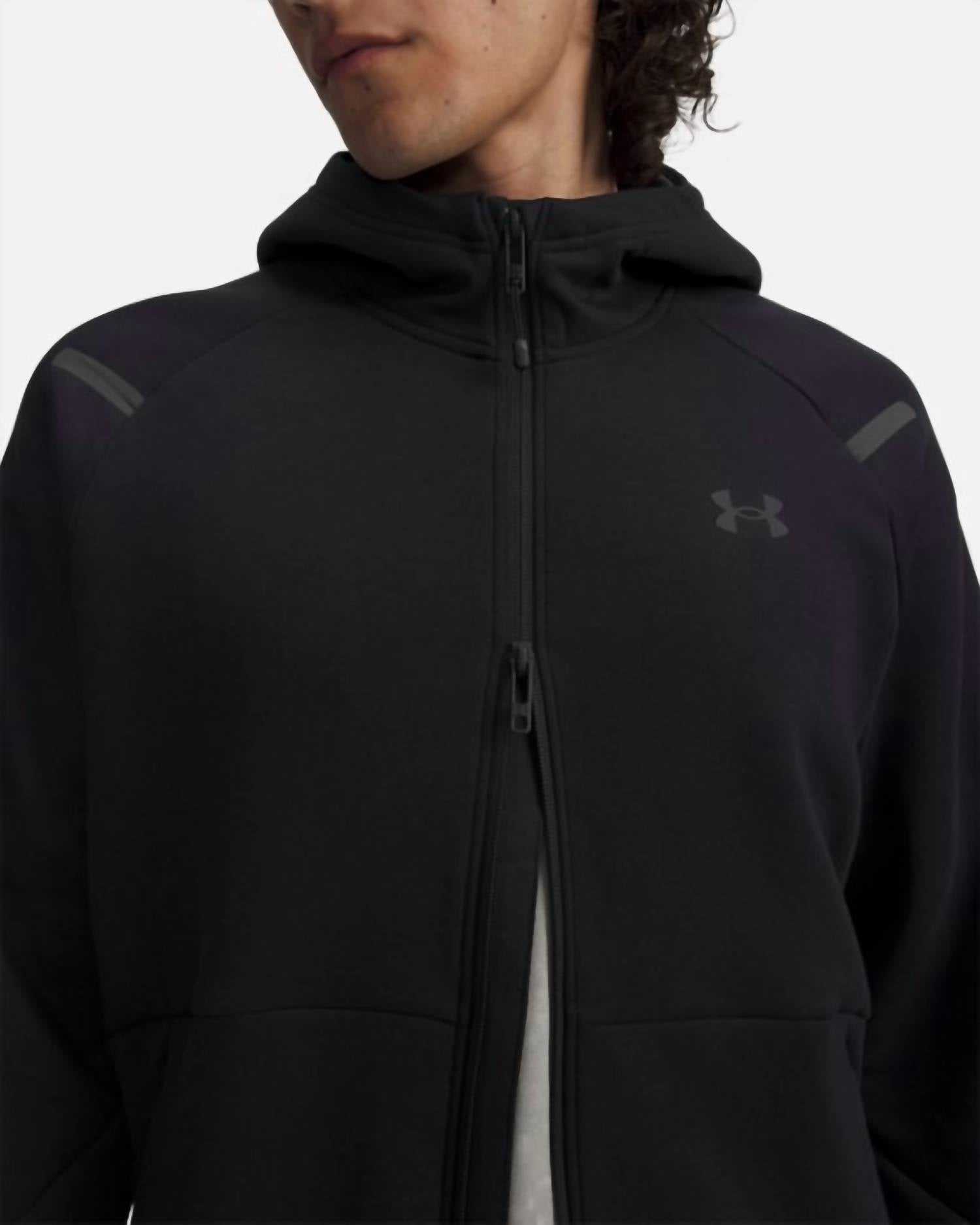 Unstoppable Fleece Full Zip Hoodie In Black