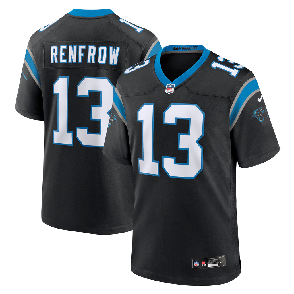 Carolina Panthers Hunter Renfrow Black Team Game Jersey