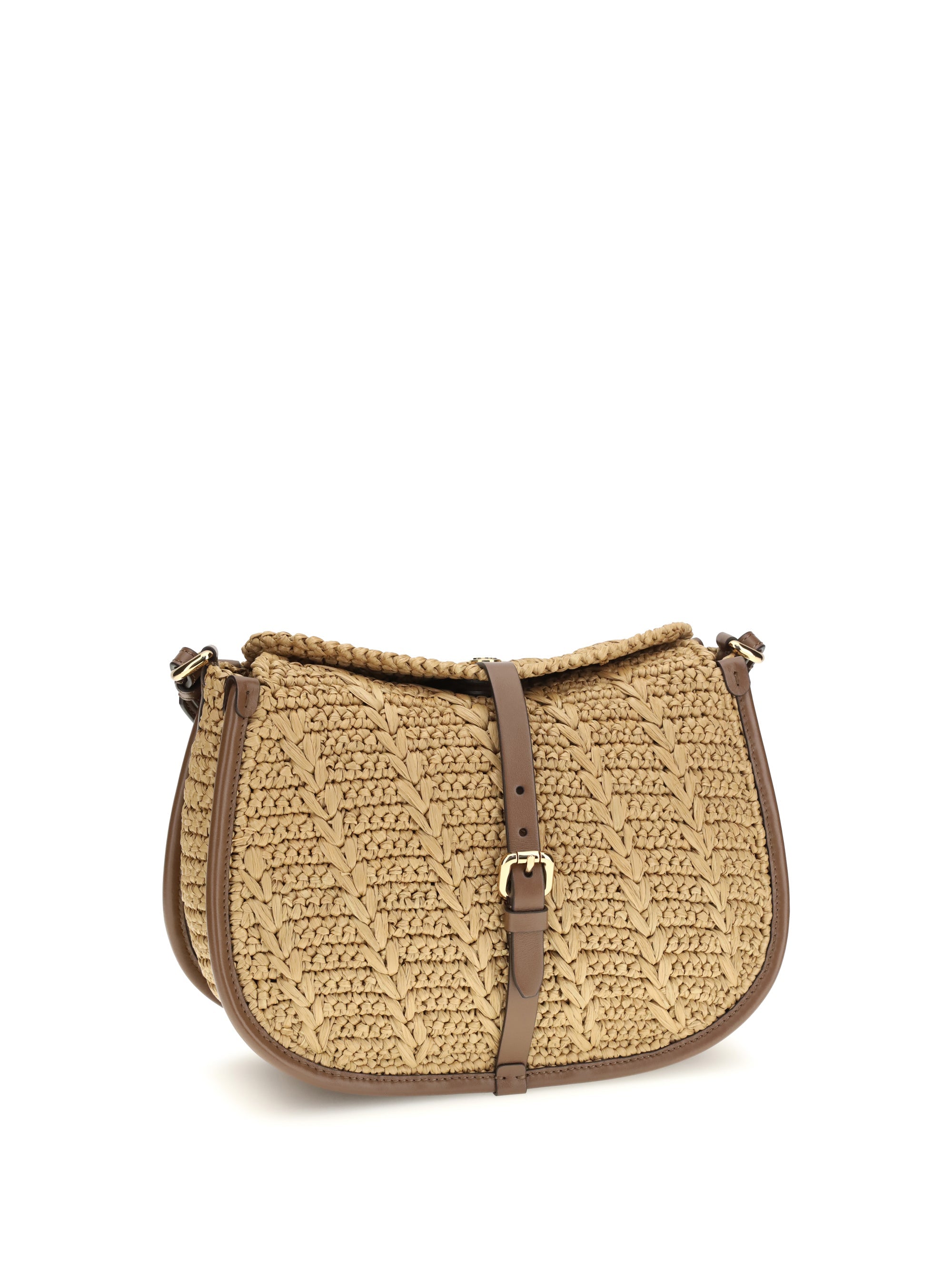Etro Women Raffia Crochet Pony Shoulder Bag