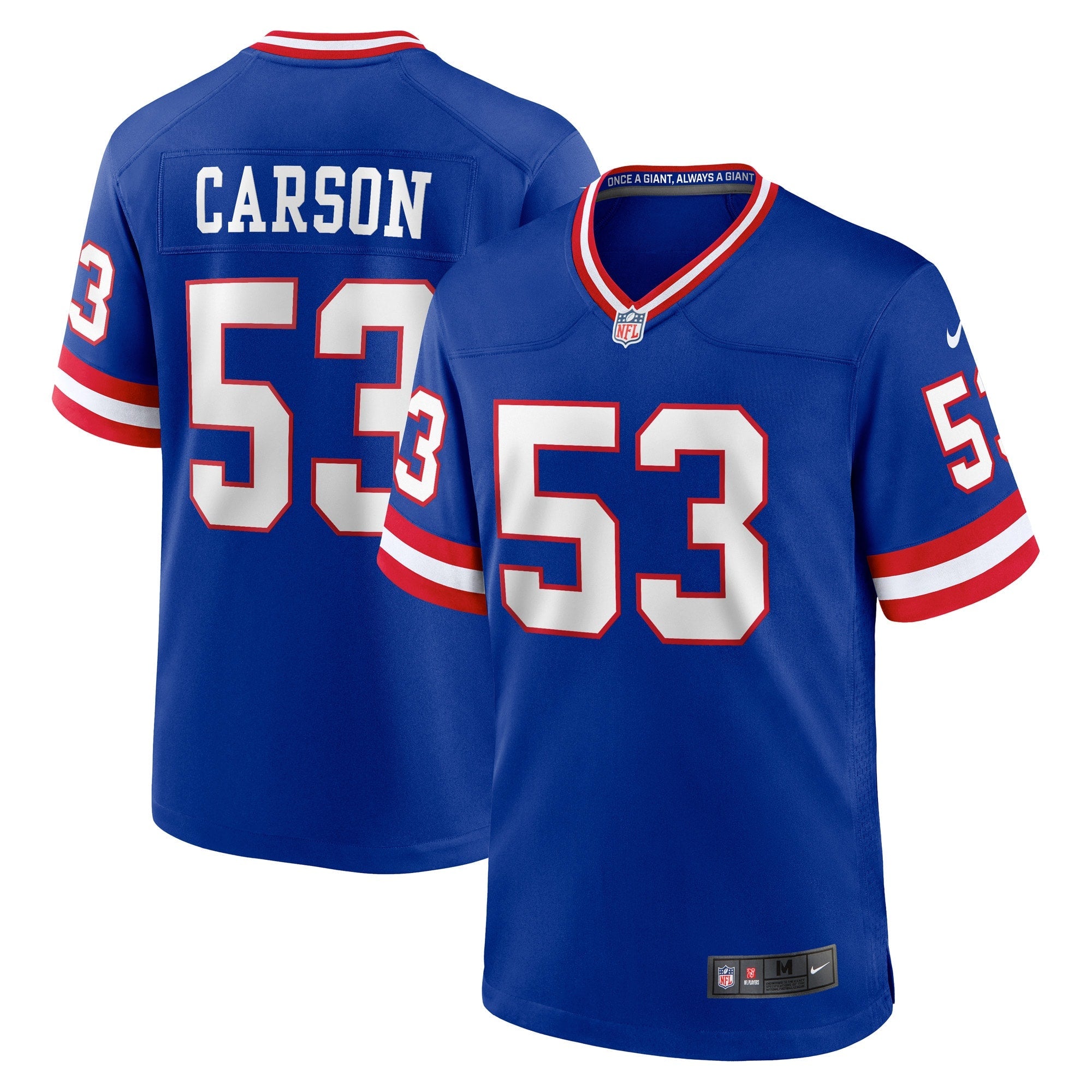 New York Giants Harry Carson Royal Retired Player Alternate Game Jersey