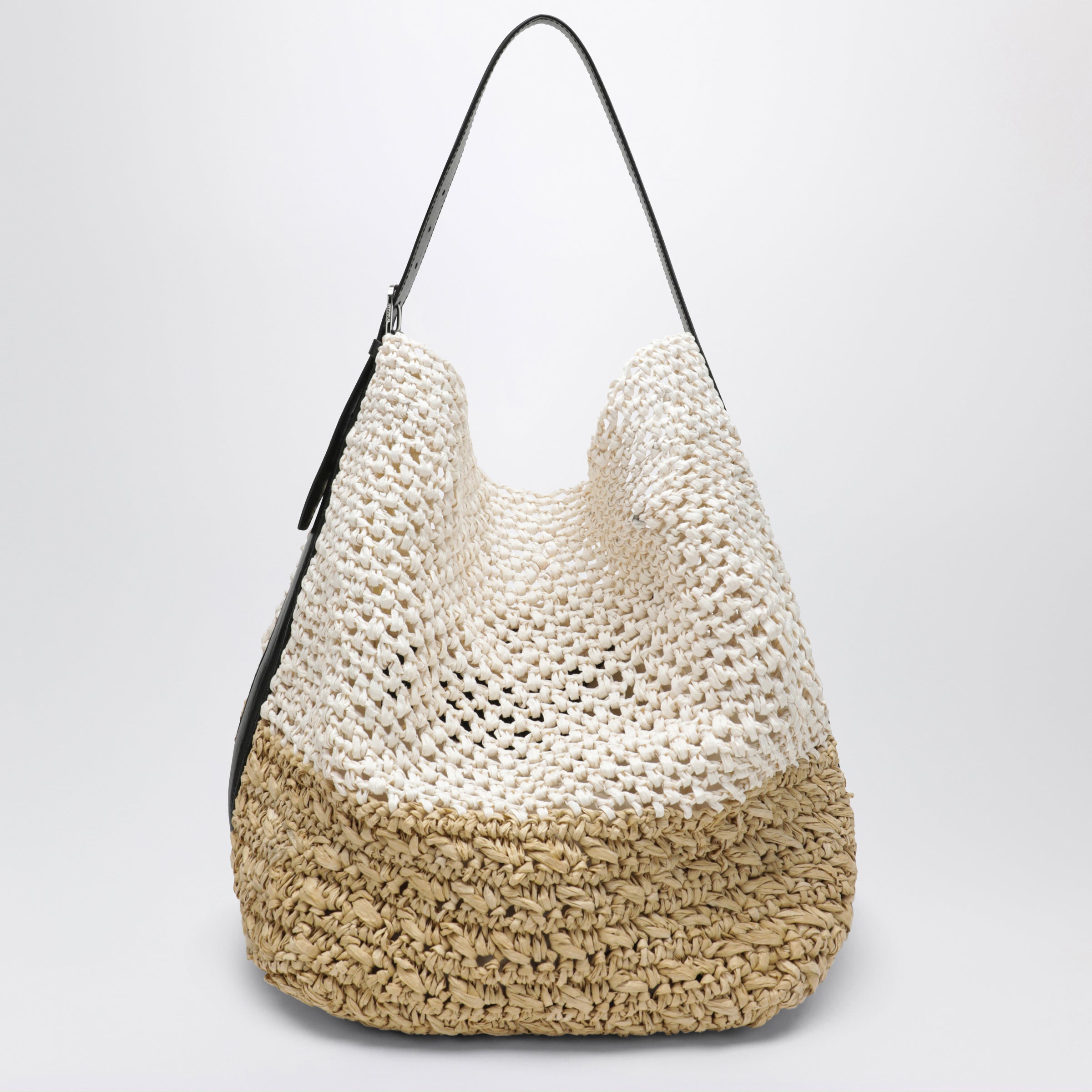 Toteme Tote Bag With Belt Detail In Ecru Raffia Women