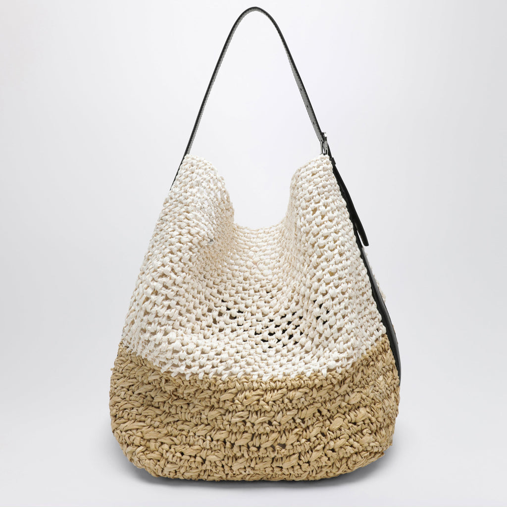 Toteme Tote Bag With Belt Detail In Ecru Raffia Women