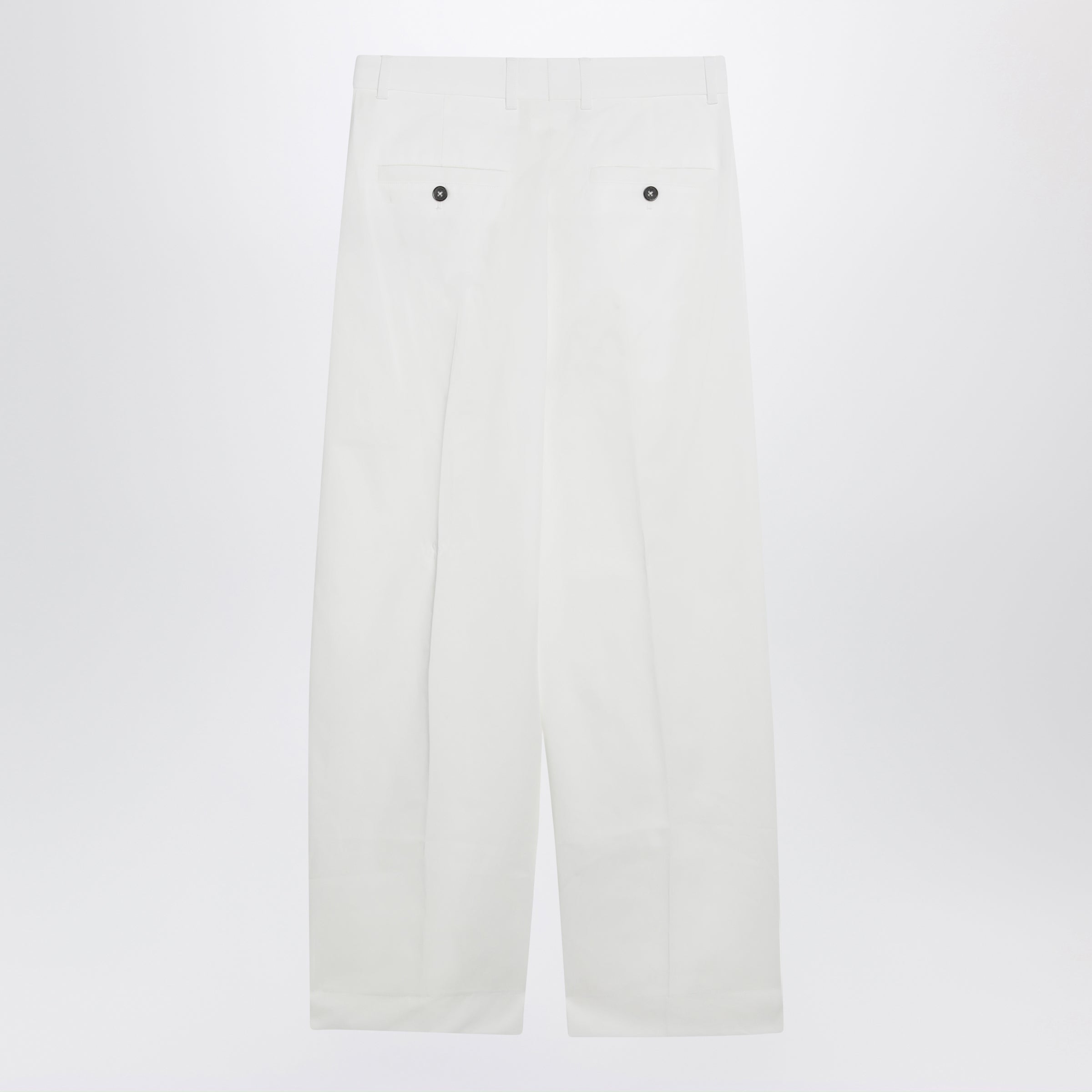 Toteme Single-Pleat Organic Cotton Trousers In White Women